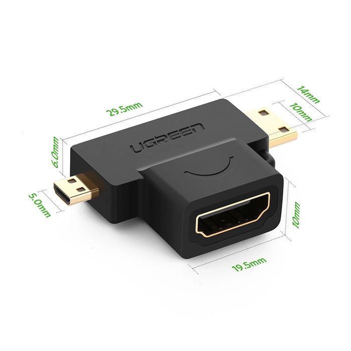 Ugreen adapter z HDMI Typ A (żeński) na mini HDMI / micro HDMI czarny