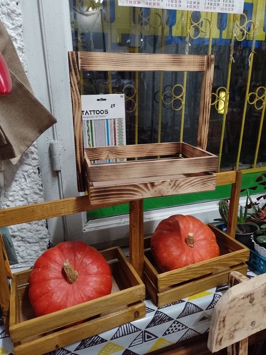 Дерев'яна корзина для квітів подарунків кашпо дерев'яний ящик