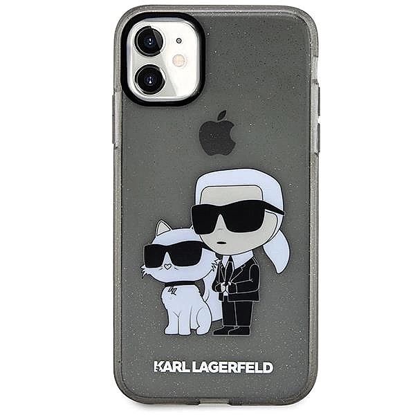 Etui Karl Lagerfeld Glitter Karl&Choupette na iPhone 11 / Xr - czarne