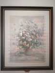 quadro com moldura motivo jarra com flores