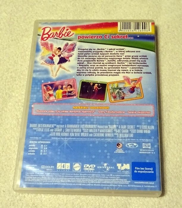 BARBIE i sekret wróżek - płyta DVD