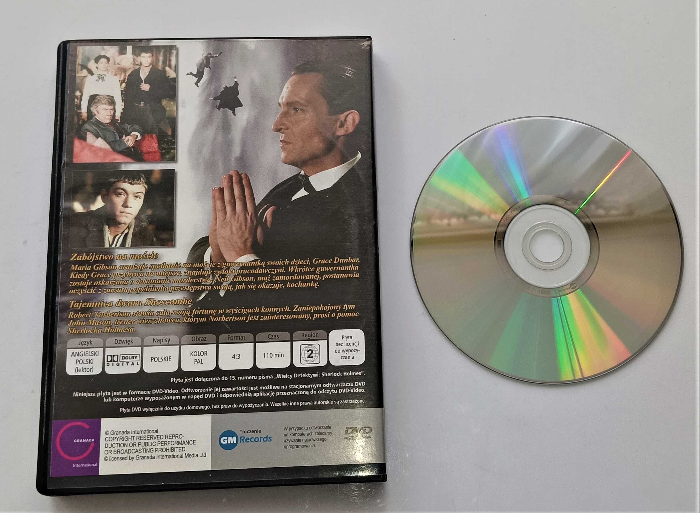 2x Film DVD Sherlock Holmes Zabójstwo na moście Tajemnica Dworu Shosco