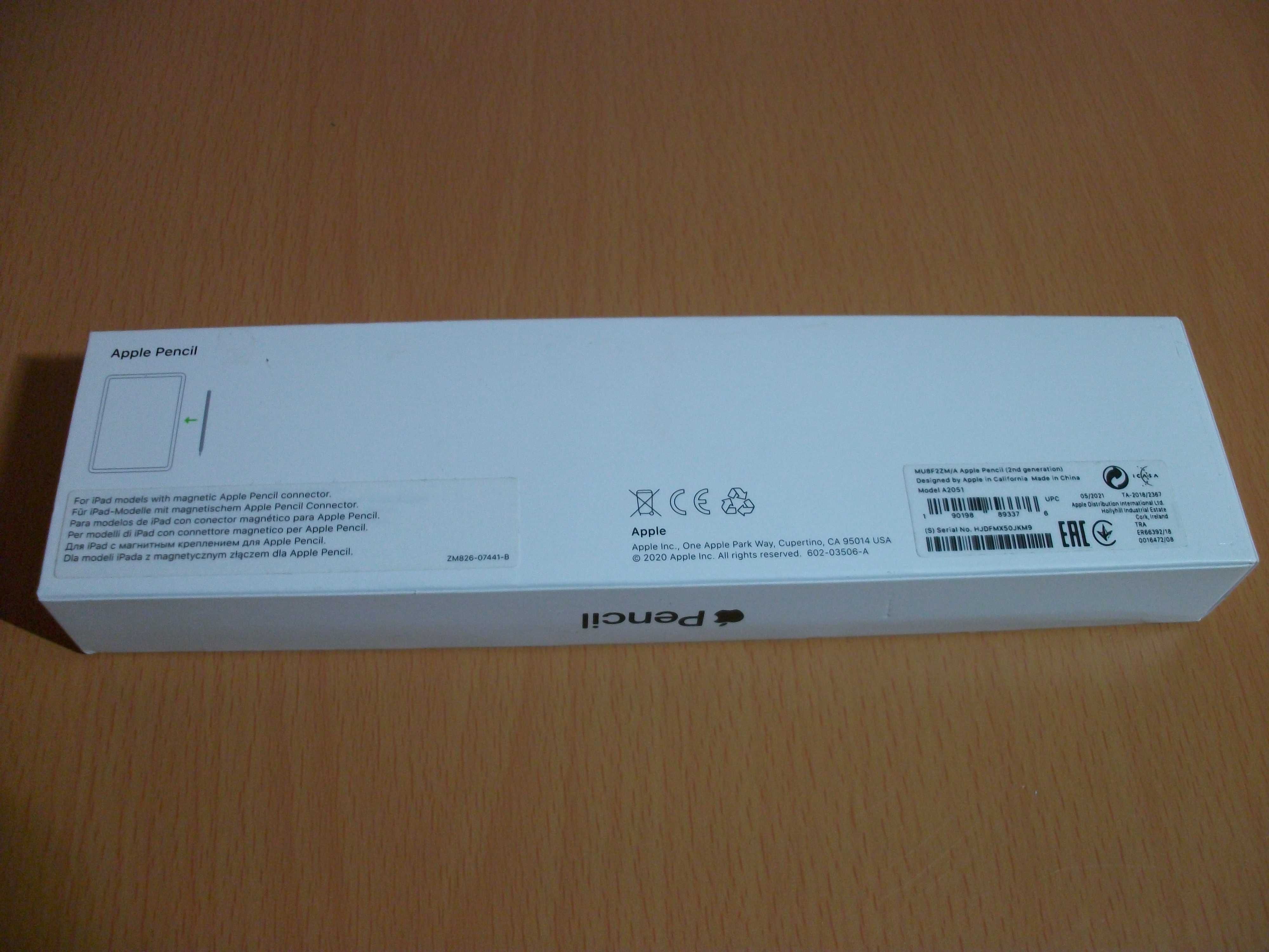 Caixa Apple Pencil 2º geração
Model A2051