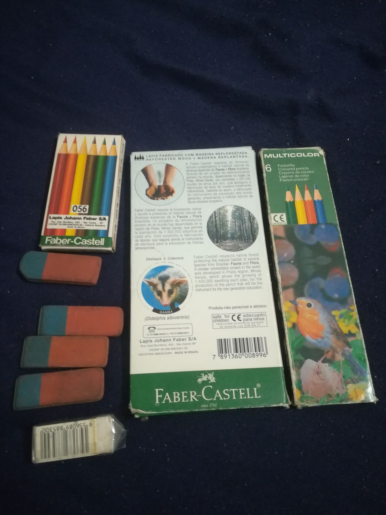 Faber Castell vintage lápis de cor e borrachas