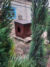Будка, красивый домик для собак средних размеров, утепленная, дерево