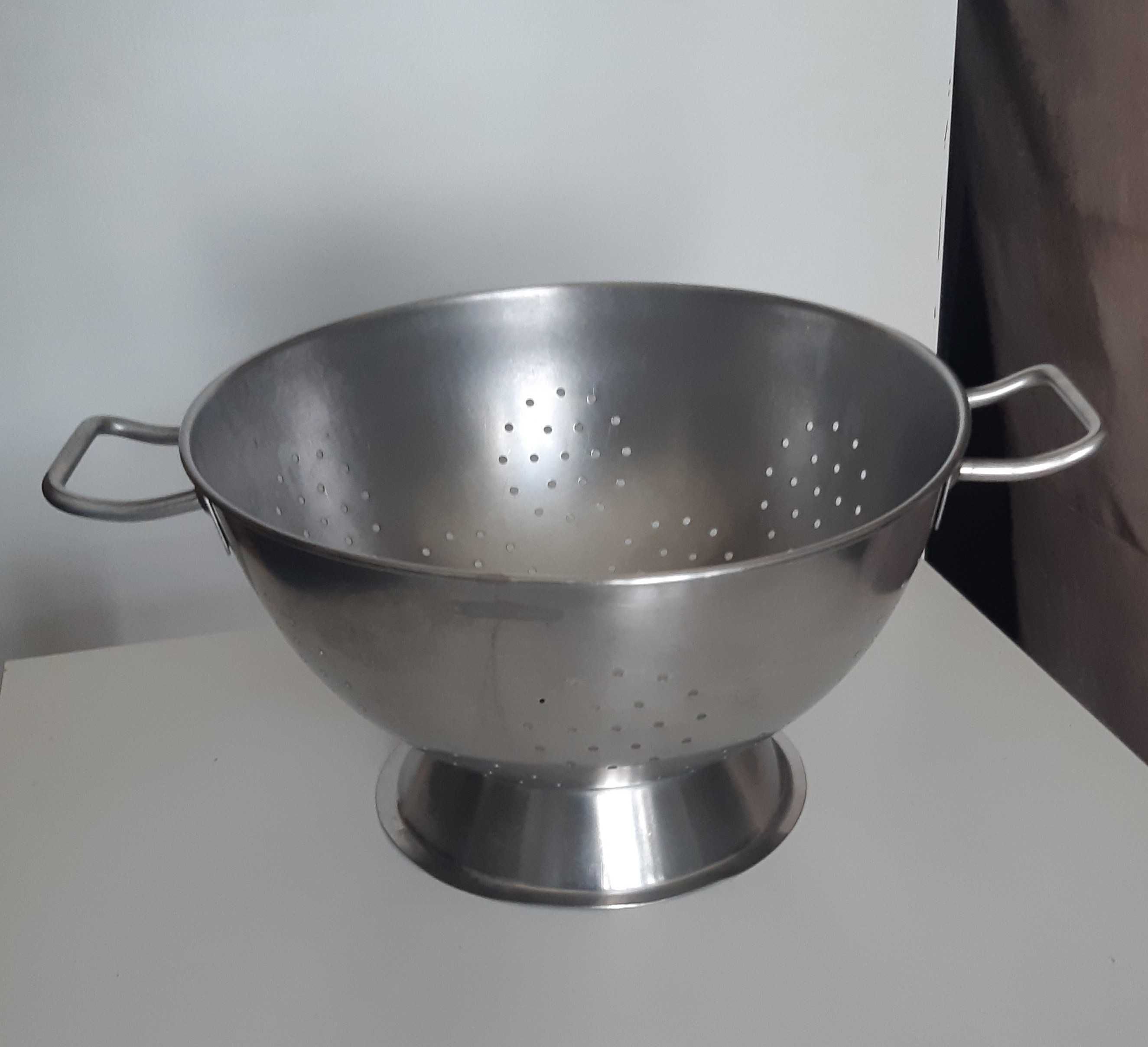 Grande Escoador Escorredor 33cm c/ Asas Aço Inox 18/10