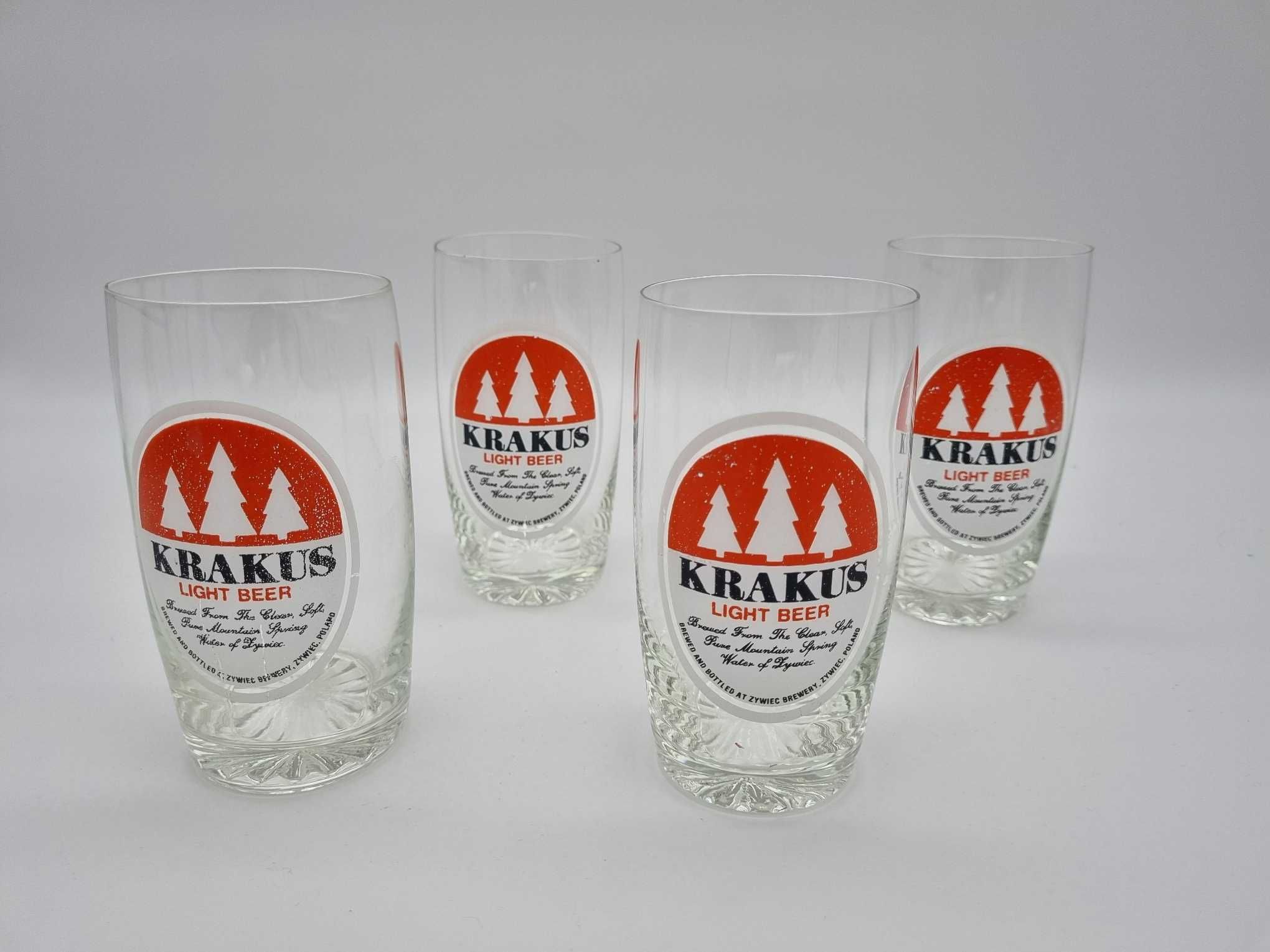 Komplet 4x Szklanka do Piwa Krakus Żywiec Vintage Lata 70