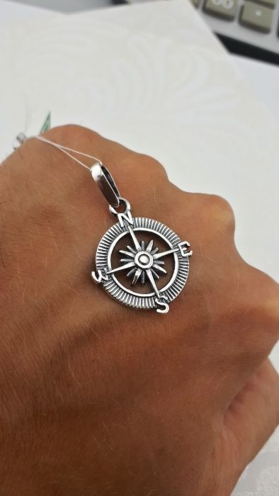 Срібна підвіска кулон компас роза вітрів 925 проба