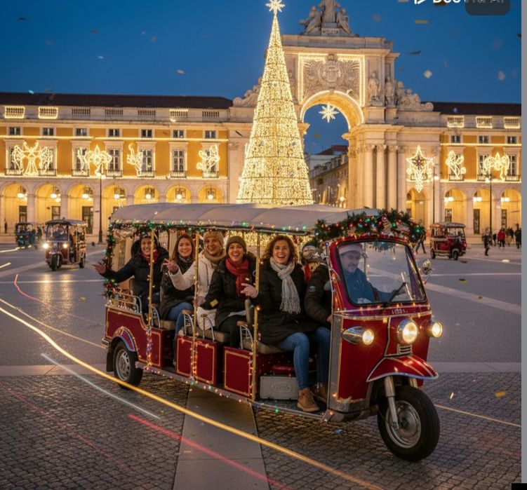 Passeio tuk tuk luzes de Natal Av. Liberdade/Rossio/Chiado/Praça do C