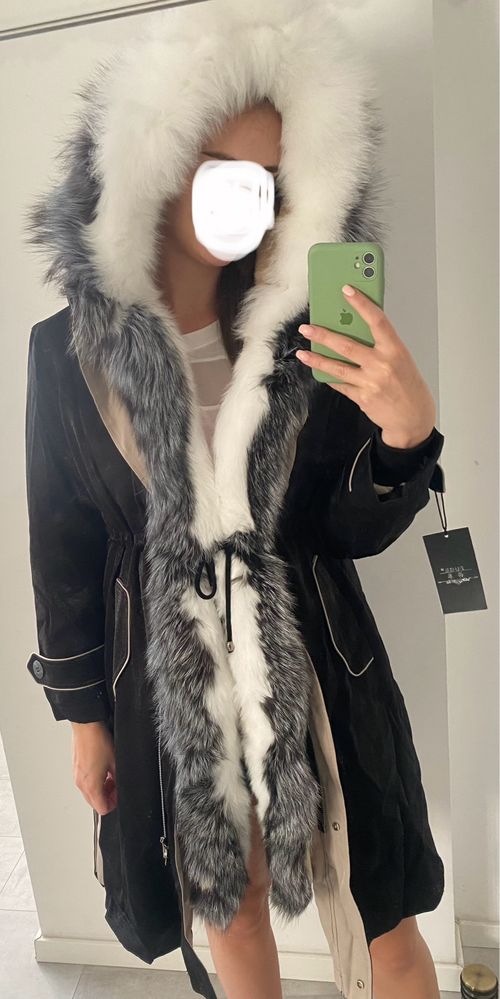Parka futro naturalne