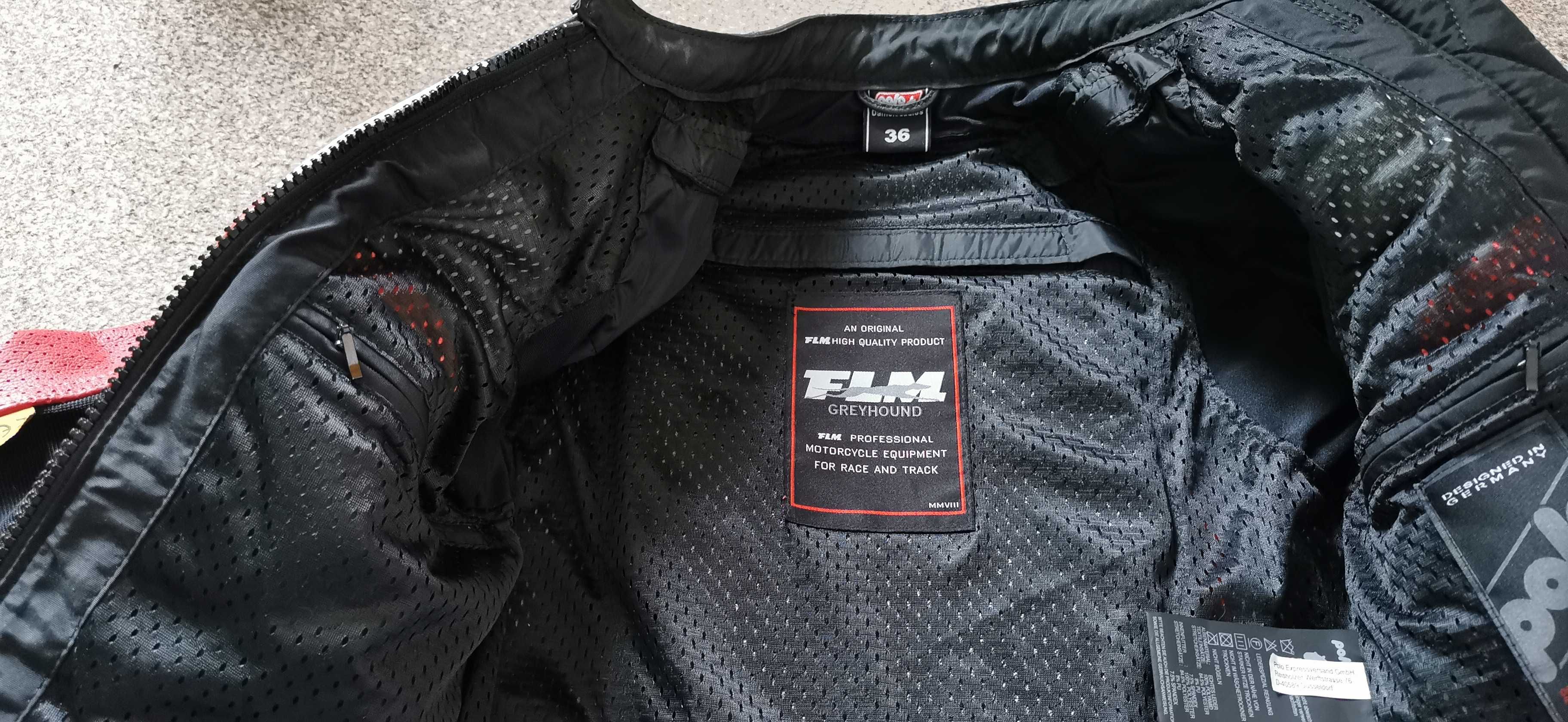 Kurtka motocyklowa skórzana FLM damska rozm. 36