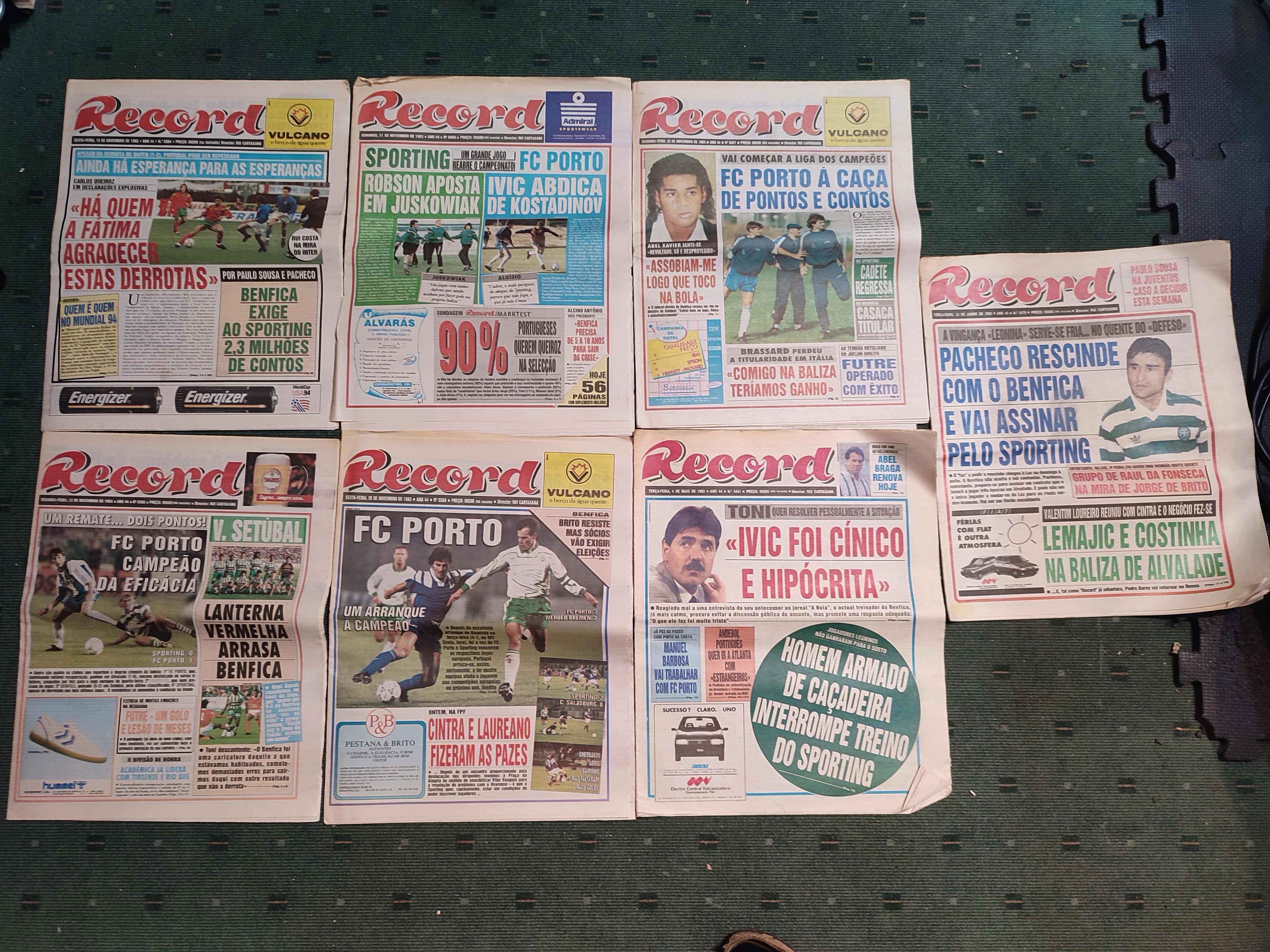 Lote 39 Jornais desportivos Record de 1993