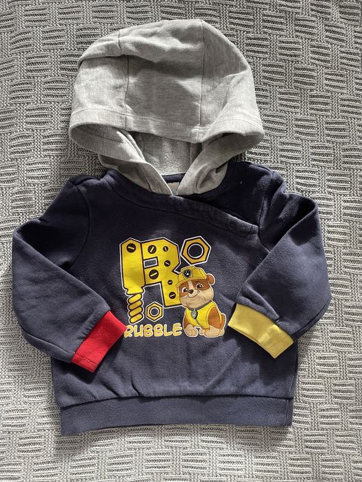 Granatowa bluza z kapturem z Psim Patrolem - Rubble, 74