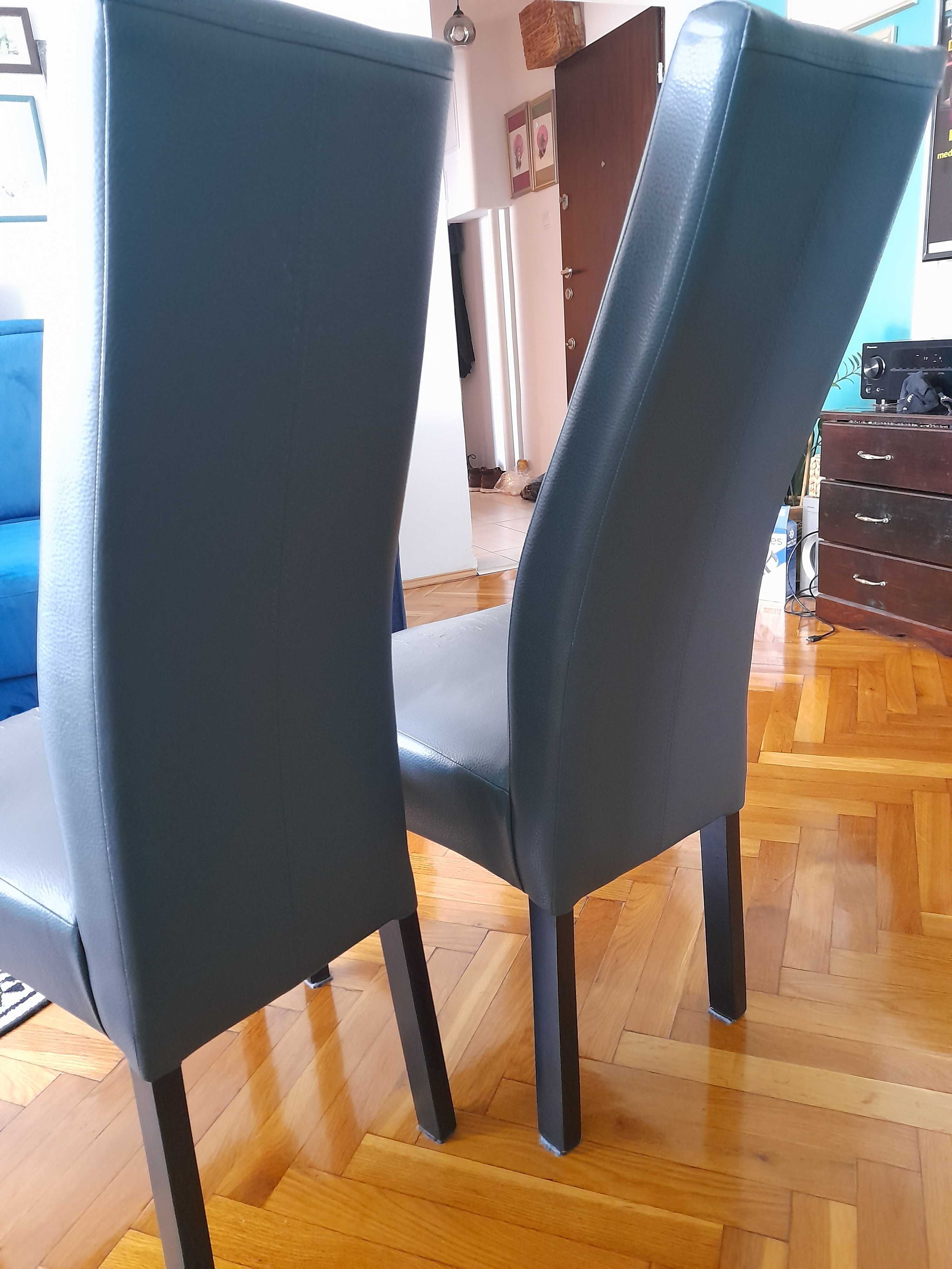 Krzesla do jadalni salonu skandynawski minimalizm ekoskora szare
