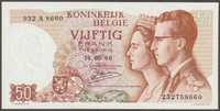 Belgia 50 franków 1966 - para królewska - stan bankowy UNC