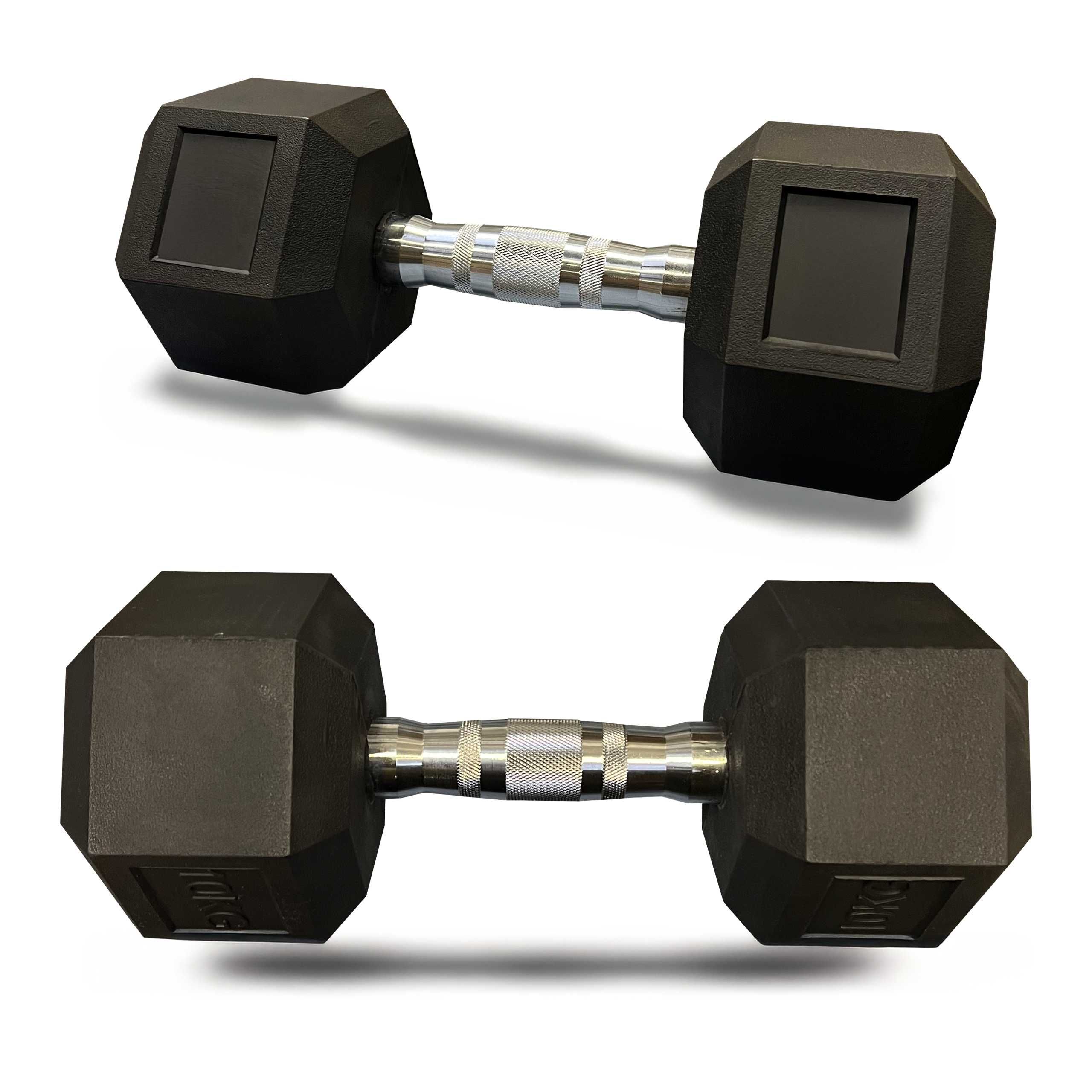Hantla hex hantel żeliwny do ćwiczeń żeliwny gumowany 2x12,5kg