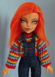 monster high lalka chucky g3 repaint ooak custom bjd