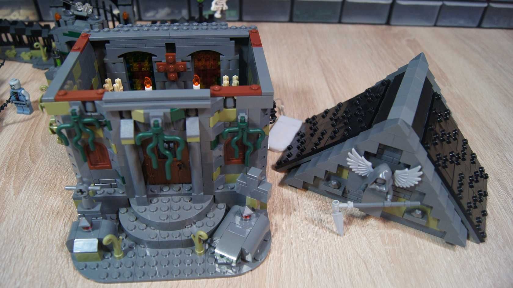 Lego Cmentarz MOC Halloween Graveyard krypta szkielet figurki kg