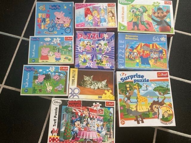 Duży zestaw puzzli