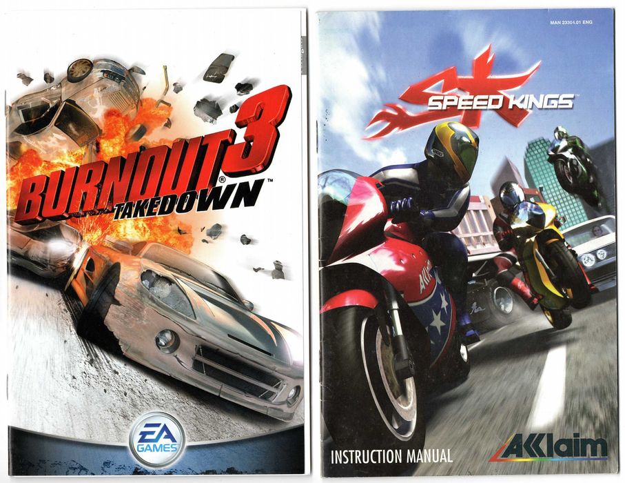 5 manuais jogos Playstation 2 - NFS Burnout Speed Kings Wipeout etc