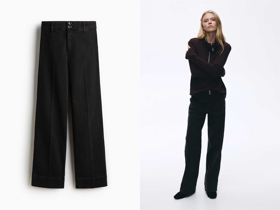 Spodnie dżinsowe 40 nowa kolekcj Wide High Jeans szare grafit PROMOCJA