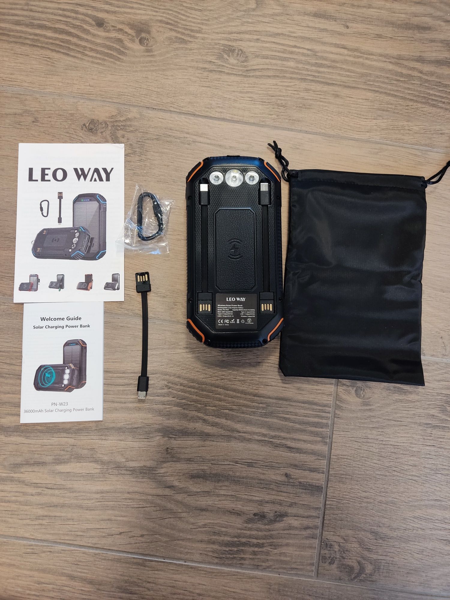 LEO WAY Solar Power Bank 36000 мАч