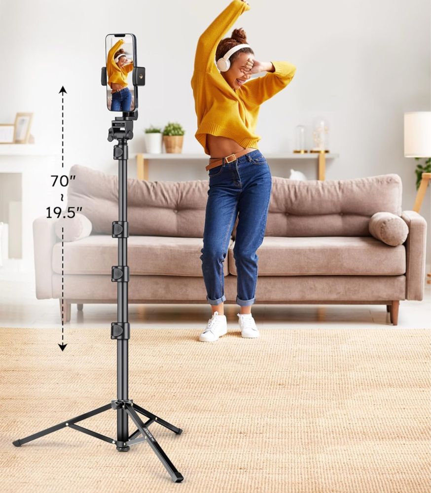 Statyw JOILCAN 2w1 selfie tripod z pilotem do smartfona 177 cm