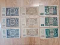 Zestaw banknotów okupacyjnych