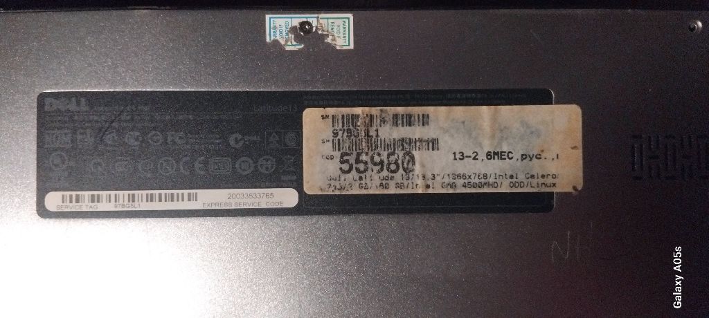 Ноутбук Dell latitude 13 модель L05130102R (розбірка)