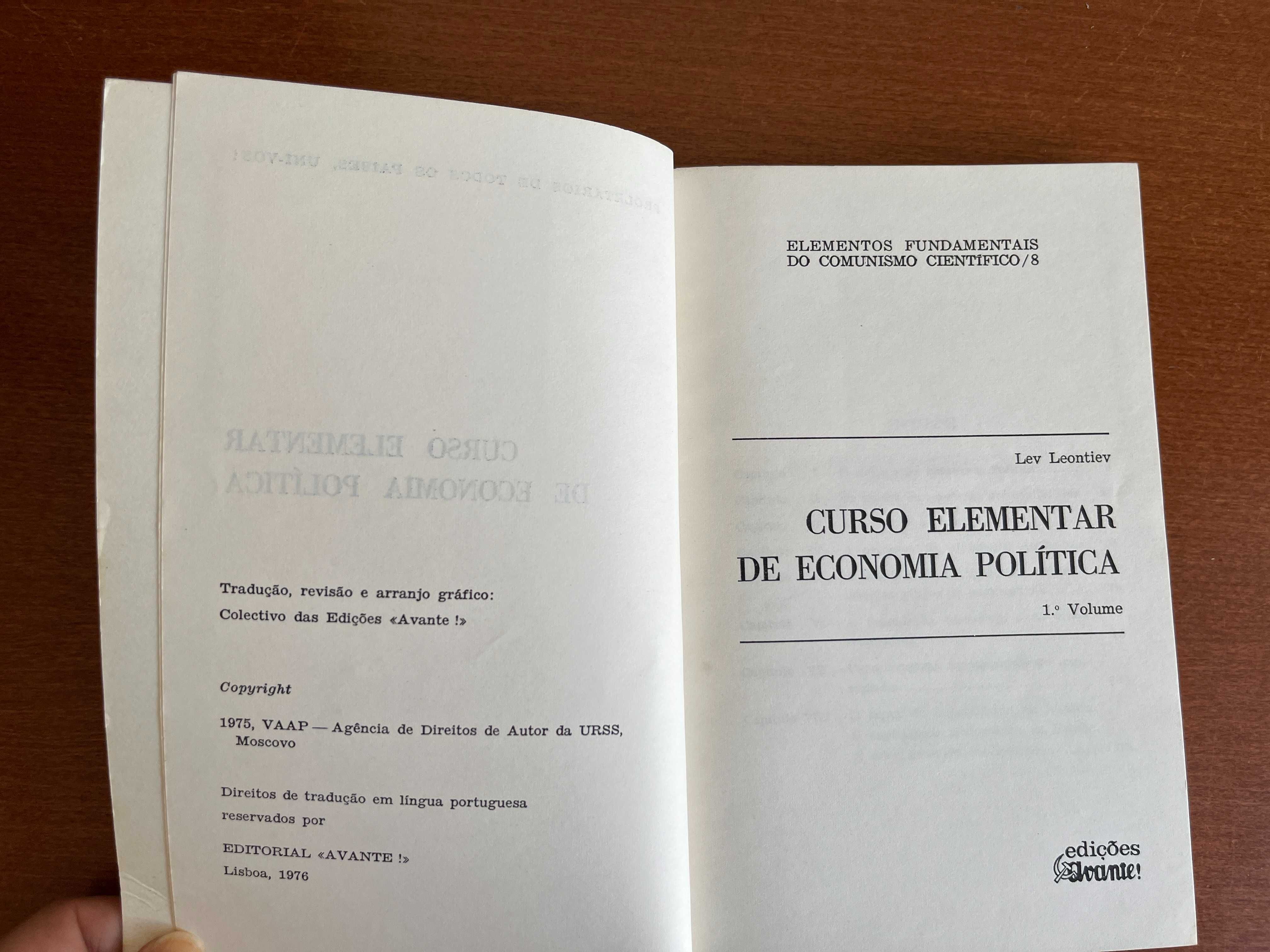 Curso Elementar de Economia Política – 1.° vol. – Lev Leontiev