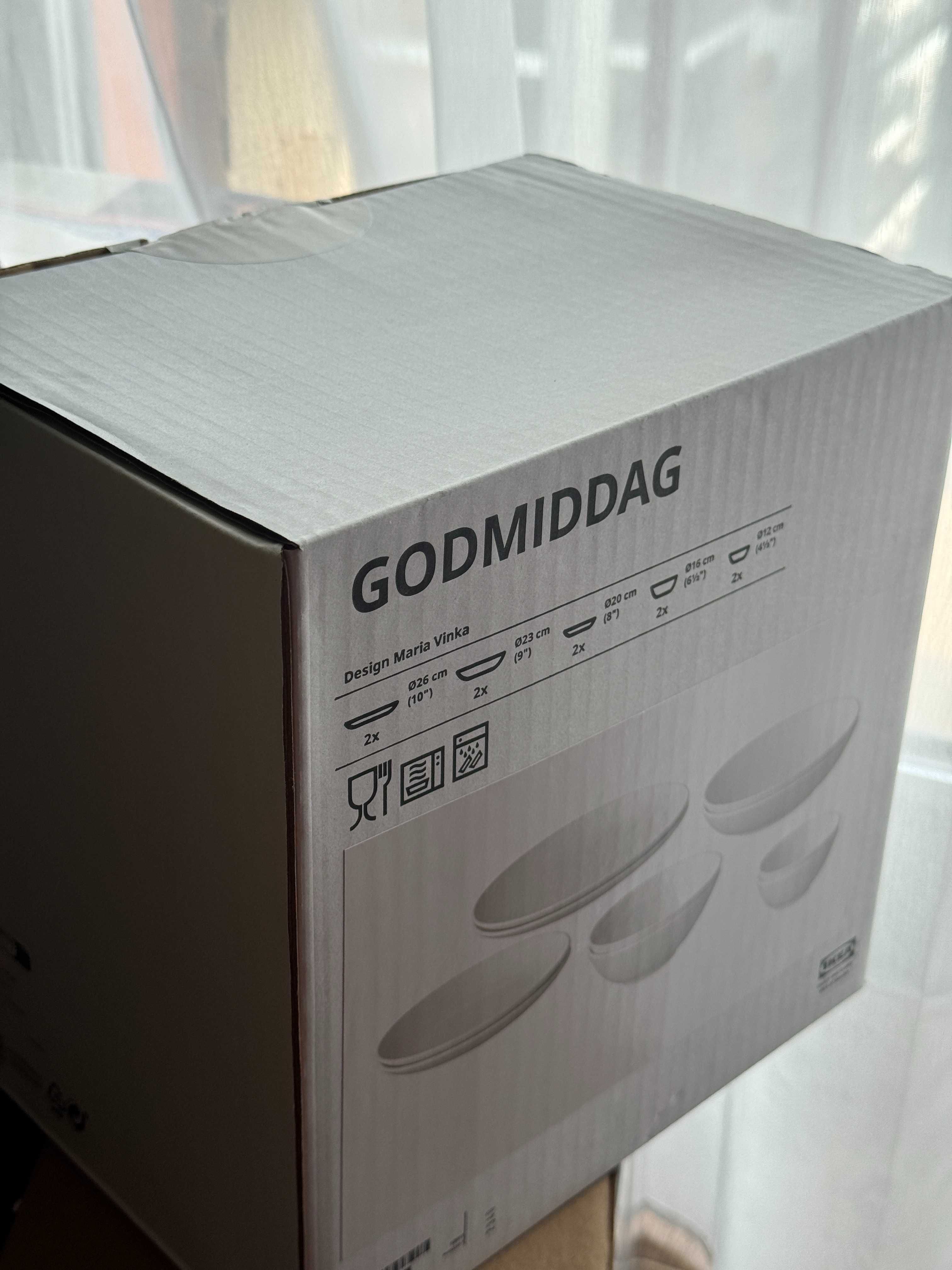 IKEA GODMIDDAG Serwis 10 szt., biały Nowe rozpakowane pudełko