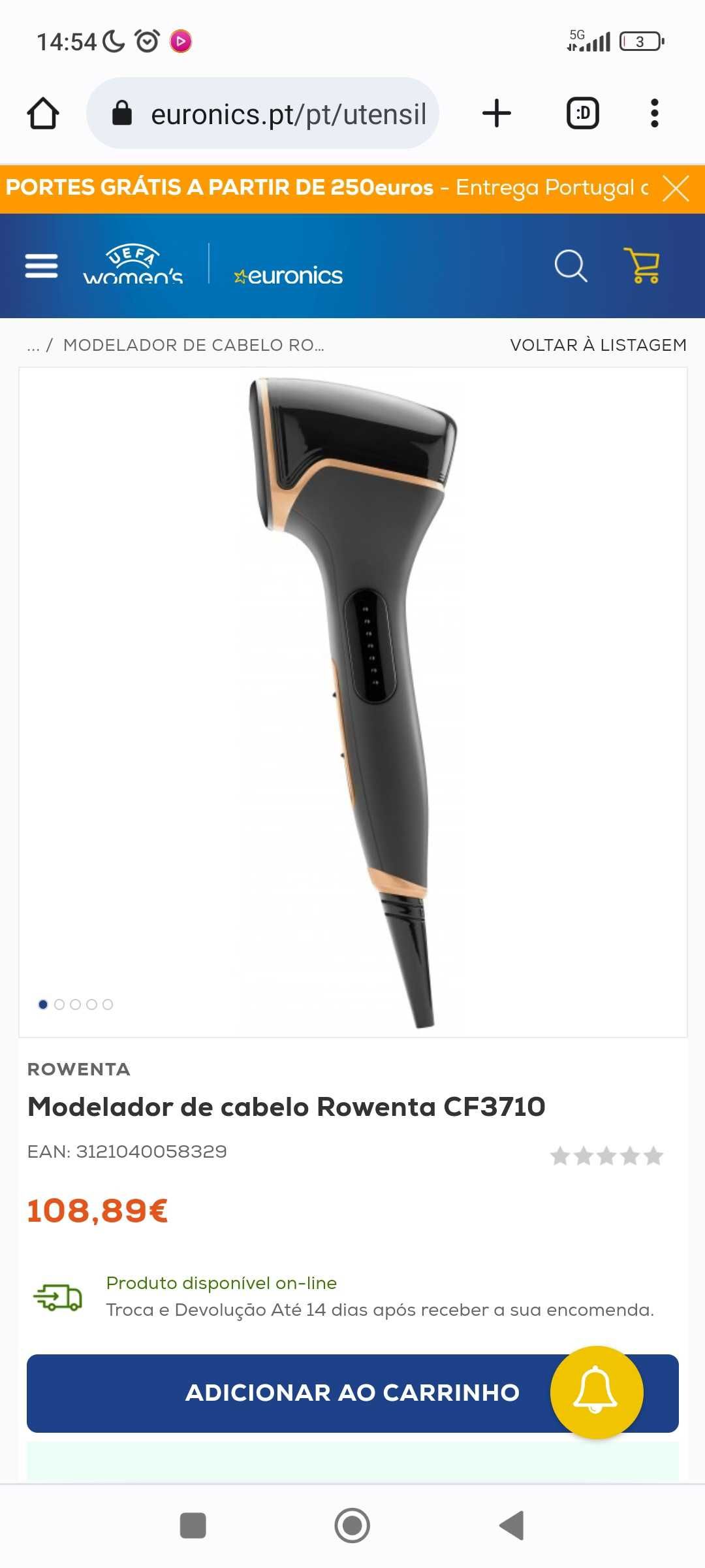 Rowenta- Modelador cabelo caracóis