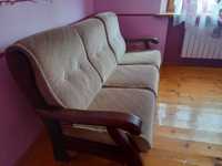 Wypoczynek drewniany (dąb) 3 + 2 fotele
