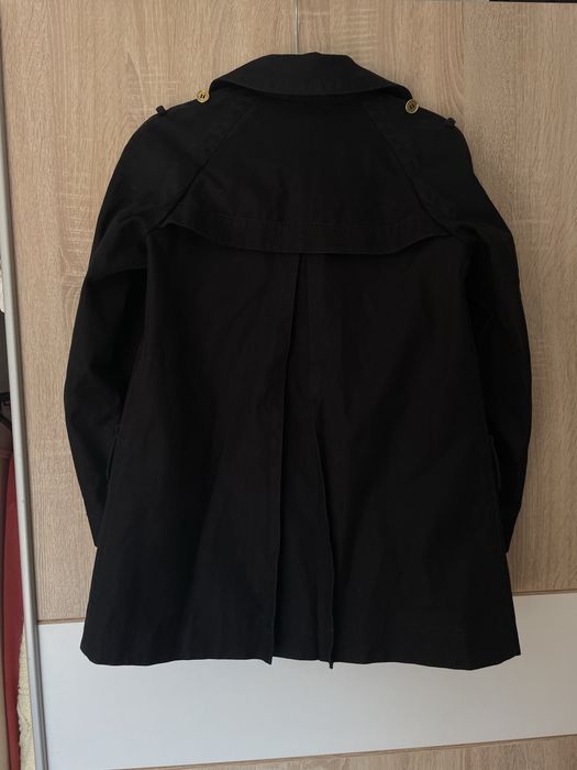 Plaszcz Coach XS trencz krótki wiosenny ciepły designerski czarny hit