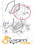 Szyba drzwi górne Massey 8925, 8926, Bobcat T2556,