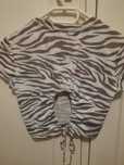 Crop Top mulher tipo print animal