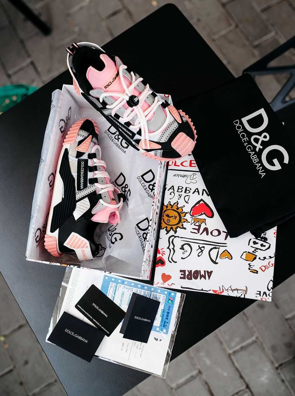 Sneakersy rózowe D&G - NS1 pink 36-38r