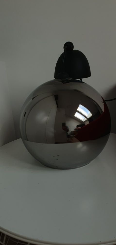 Żyrandol srebrna kula 30 cm, chrom