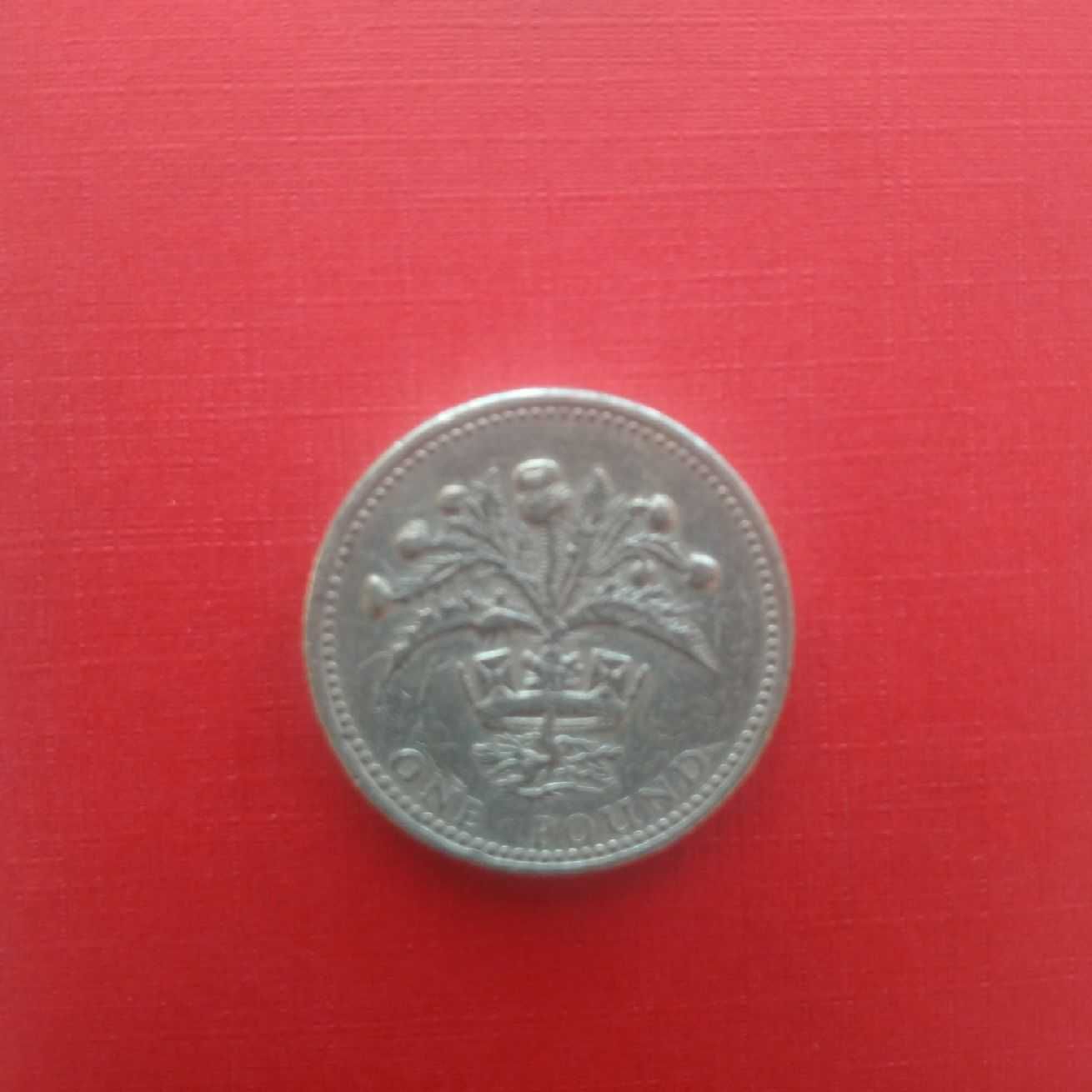 Moneta kolekcjonerska One Pound Elisabeth II 1989 - DESTRUKT!