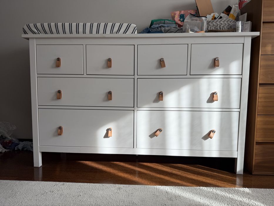 HEMNES IKEA Cómoda c/8 gavetas, velatura branca, 160x96 cm