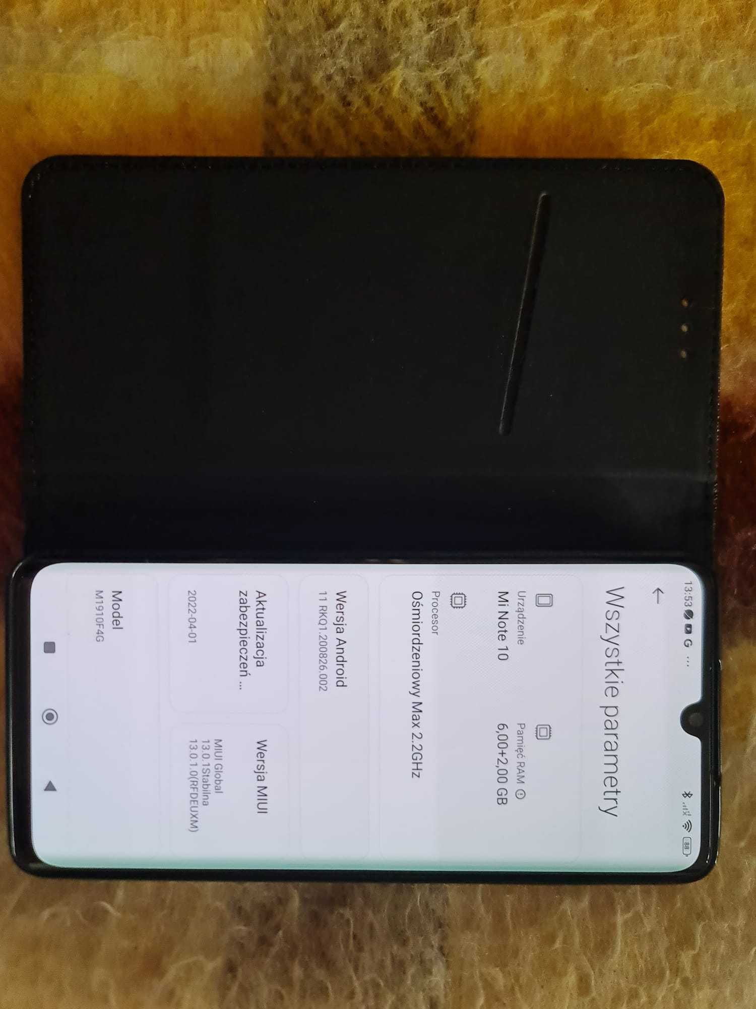 Smartfon Xiaomi Mi Note 10 8 GB/128 GB 4G (LTE) czarny 6.47" M1910F4G
