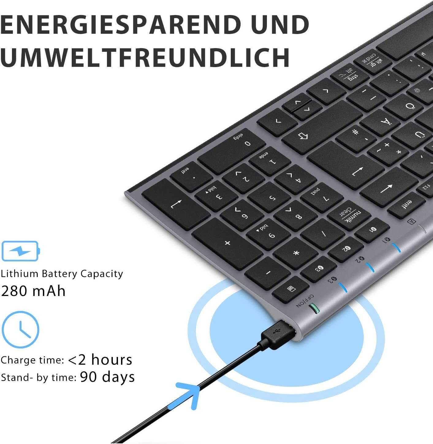 iClever Bezprzewodowa klawiatura QWERTY + Mysz