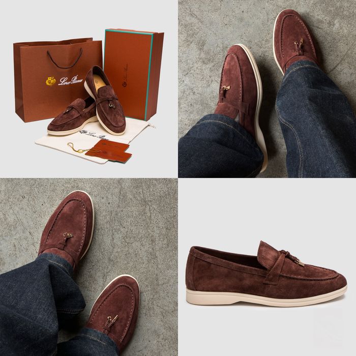 Трендові зручні лофери Loro Piana Lady Summer Walk Chocolate