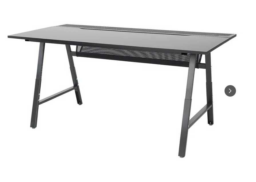 UTESPELARE - Secretária p/gaming, cinza, 160x80 cm