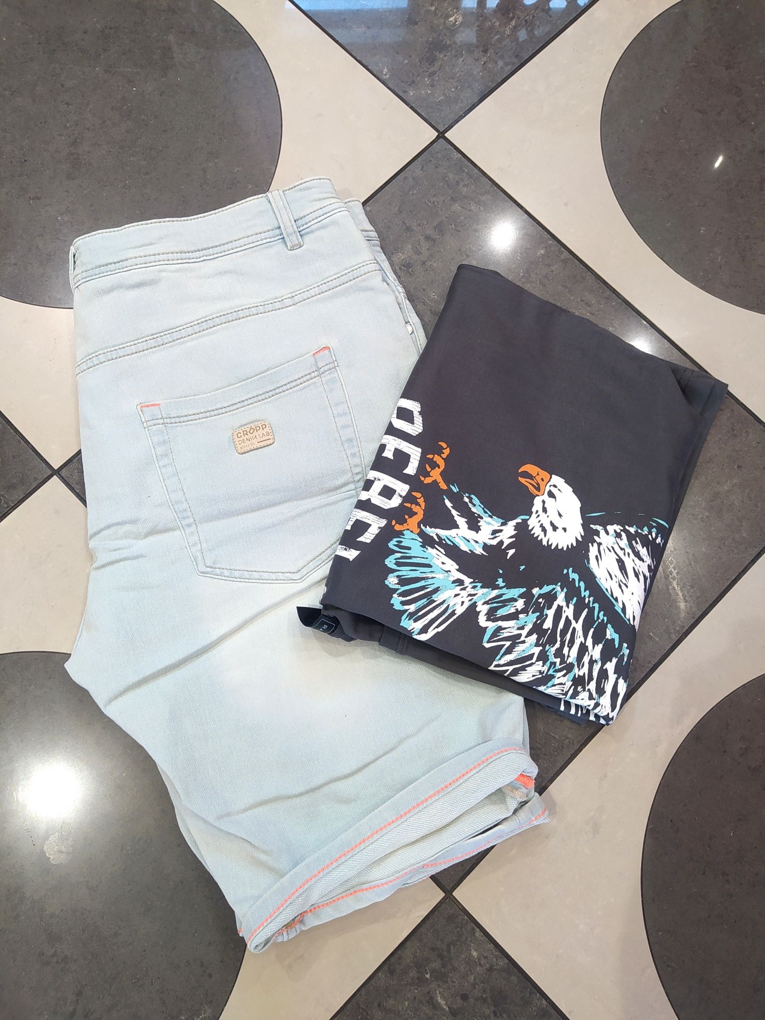 Spodenki jeansy cropp 36 koszulka zestaw XL