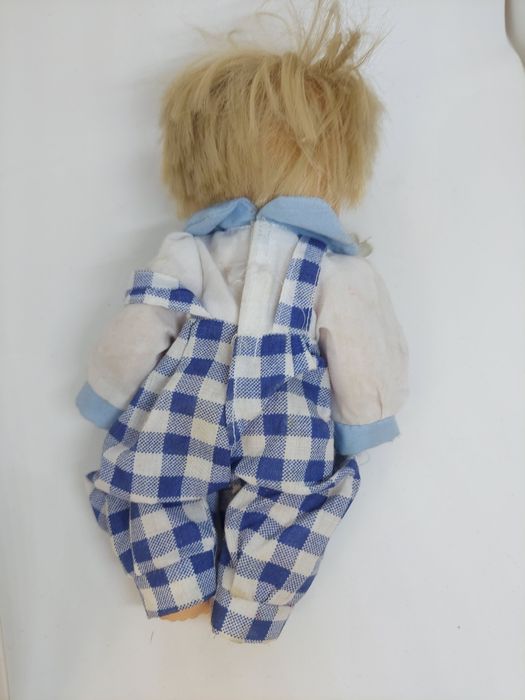 Lalka dla dzieci chłopiec, niebieskie ubranko