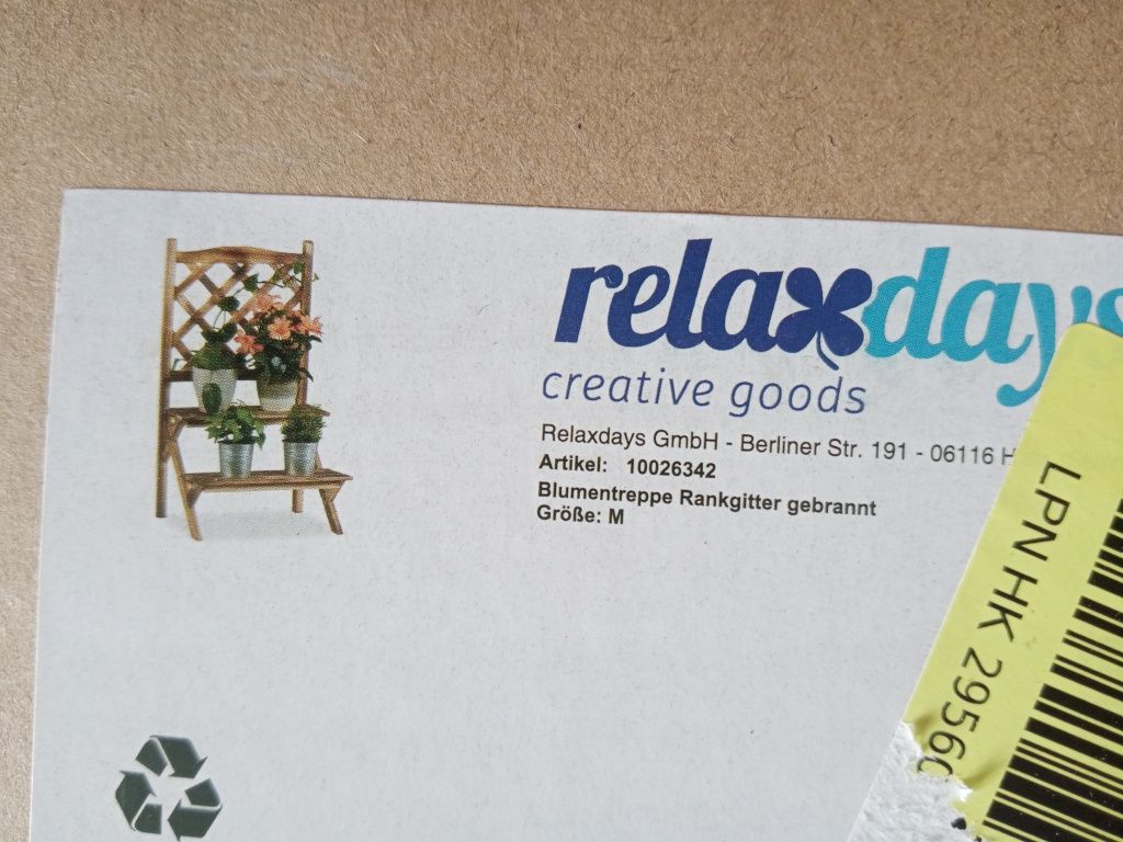 Stojak na kwiaty z kratą brązowy Relaxdays