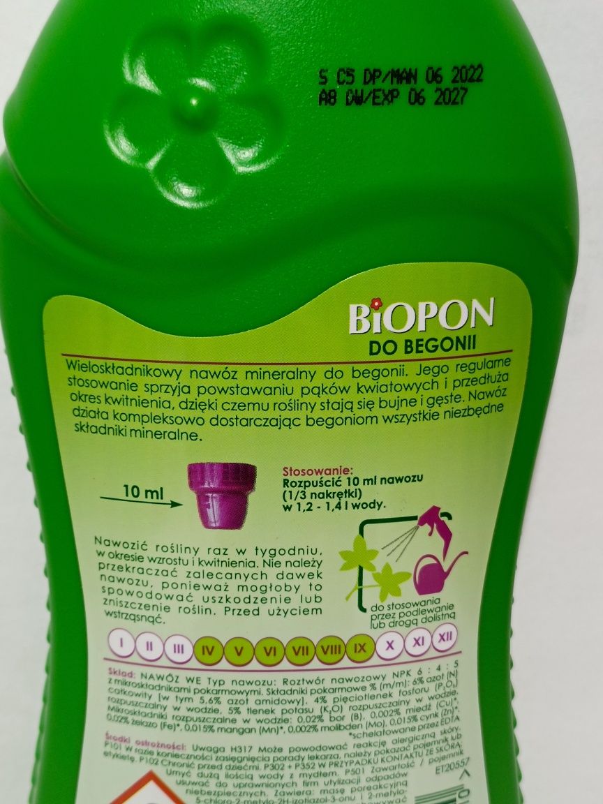 Nawóz do begonii w płynie 500 ml [1szt] Biopon