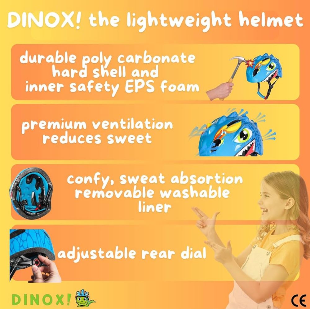 Dinox Dziecięcy kask rowerowy rozmiar S (51-54cm)