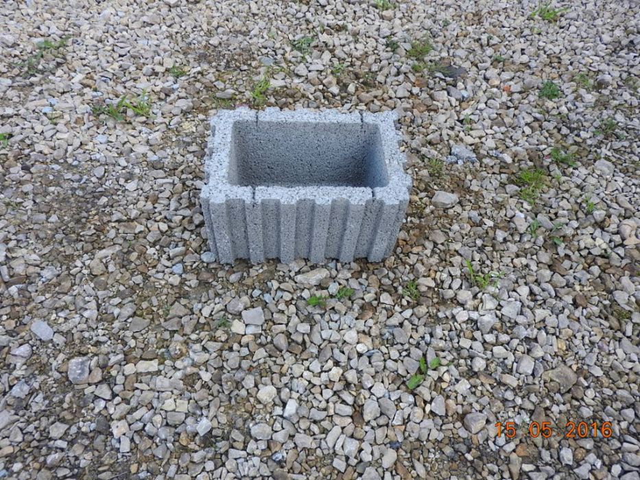 GAZON Donica Betonowa Prostokątna Mała 40x28x20cm KOLOR GRAFIT